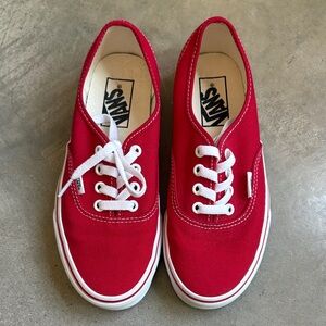 Vans Red Canvas Low-Top Sneakers